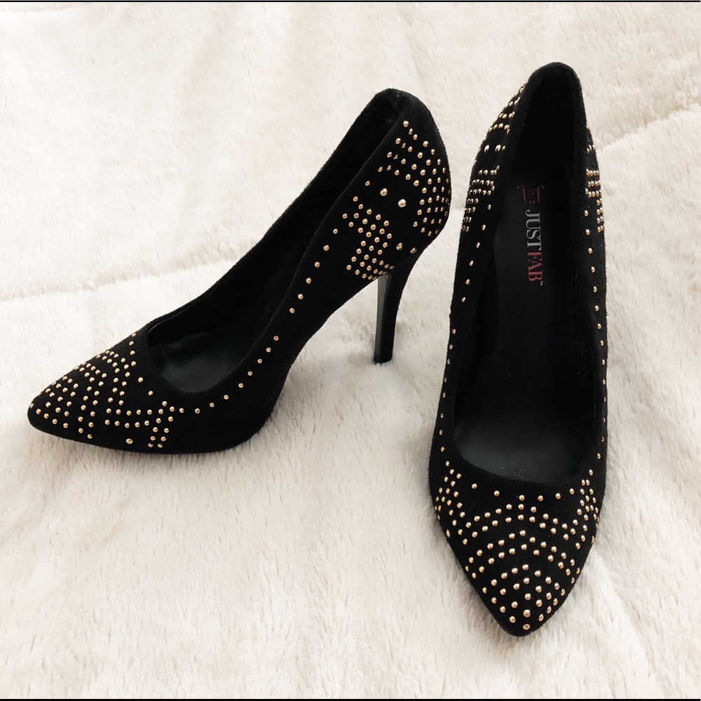 Size 9 Just Fab Black heels worn only once